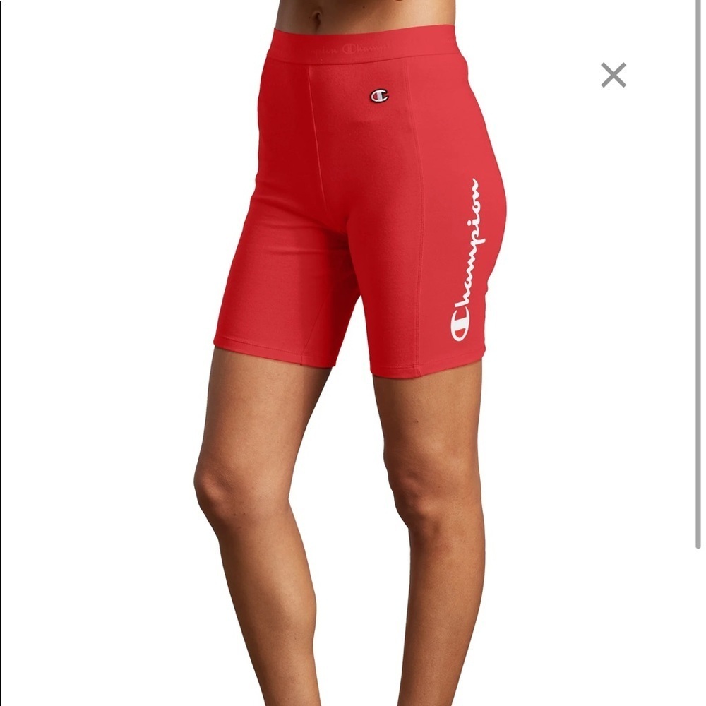 Champion red bike shorts xs